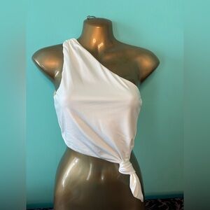 Superdown One-shoulder cropped top